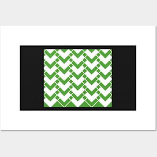 Abstract geometric pattern - green and white. Posters and Art